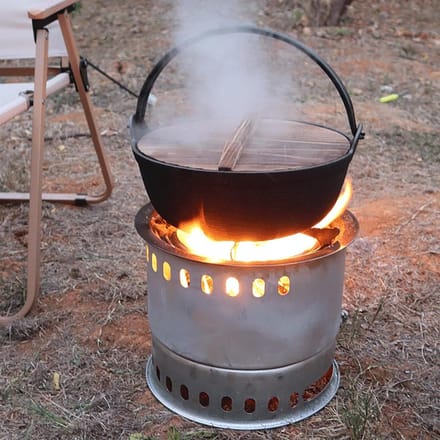Draagbare Terraskachel - Buiten Koken - Kamperen en Nood - Efficiënte Verbranding - 29 cm Diameter - Zwart