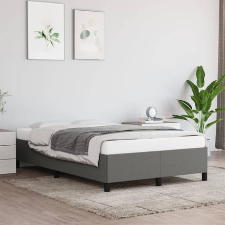 vidaXL - Bedframe - zonder - matras - 120x200 - cm - stof - donkergrijs