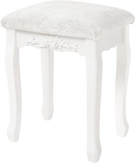 Thuys – Kaptafel Stoel – Make Up Kruk – Krukje – 37cm x 30cm x 50cm – Crème Wit