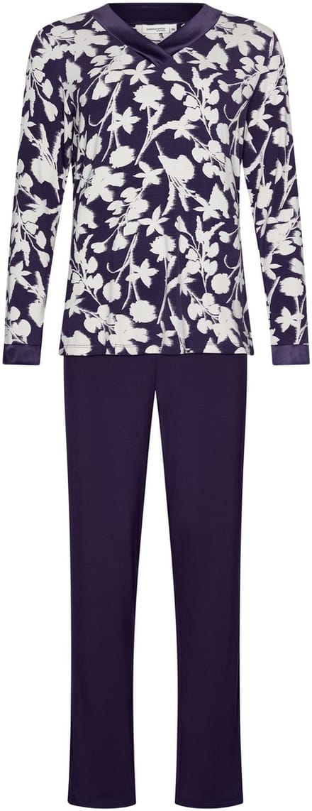 Pastunette Premium - Pyjama - Dark Orchid - Ecovero Viscose - Paars/Wit - Maat 38