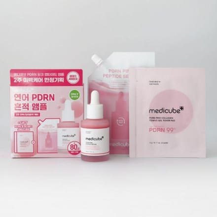 medicube PDRN Roze Peptide Serum 80ml Set (30ml + 50ml Navulling) – Verstevigend & Glow Boosting Elasticiteitsserum gray