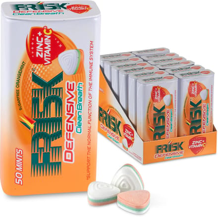 Frisk Defensive Orange - Frismakers - Suikervrij - Vitamine C - 1x12stuks