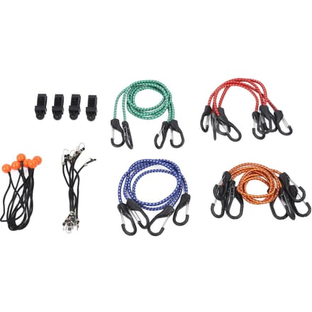 28 Stuks Set Bungee Koord Hoge Elasticiteit Rubber Sjorband met Haak voor Bagage Kamperen Tent black