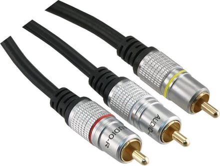 Q-link tulp kabel - Premium quality - Lengte 2 mtr - 3rca/3rca - Male/male - Zwart