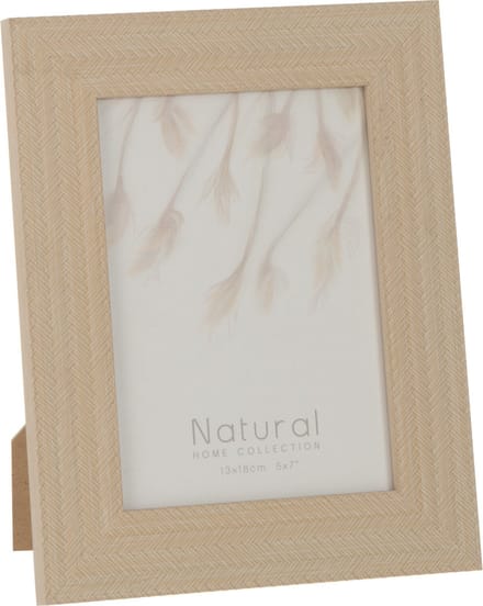 J-Line fotolijst Gewoven - hout - lichtbeige - 2 stuks