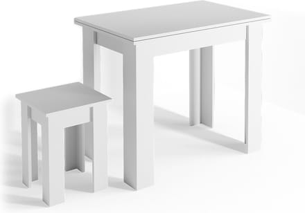 Vicco Roman Eettafel met stoel – 90 x 60 cm Wit