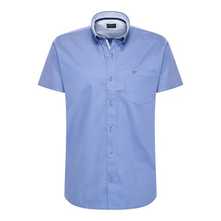 Cappuccino Italia - Heren Overhemden Toscana Stretch - Blauw - Maat M