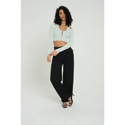 Scoopneck Geaccentueerde Verkorte Cardigan met een Ruguitsnede