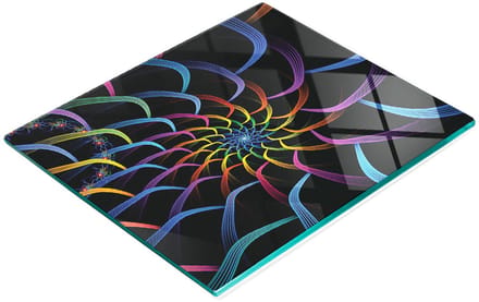 Decoratieve glazen snijplank met abstracte afbeelding, 60x52 cm