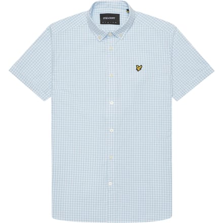 Lyle & Scott blauw Gringham overhemd met korte mouwen