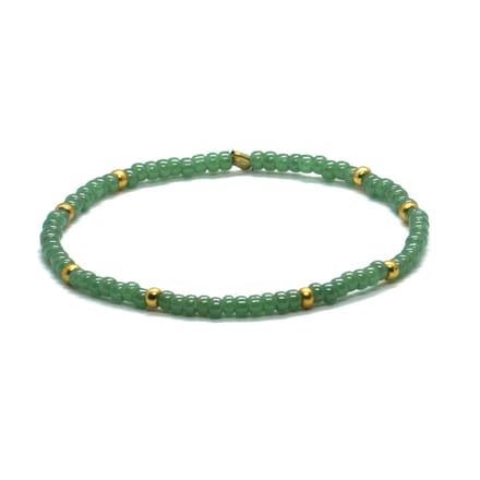 Heaven Eleven - dames armband - groen - goud - rvs - 3mm