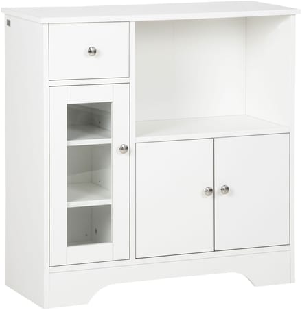 HOMCOM Buffetkast - Spaanplaat - 80x30x82cm - Wit