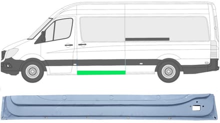 Schuifdeur reparatiepaneel binnen voor Mercedes Sprinter 2006-2018 / Links