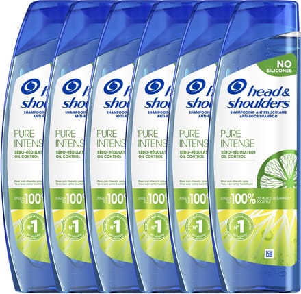 Head & Shoulders Pure Intense Oil Control Anti-Roos Shampoo - Met Citrus - 6 x 250ml