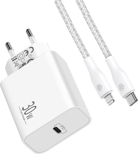 30w Snellader geschikt voor iPhone - Lightning naar usb-C - Oplaadkabel geschikt voor iPhone 14/13/12/11/X - 1 Meter