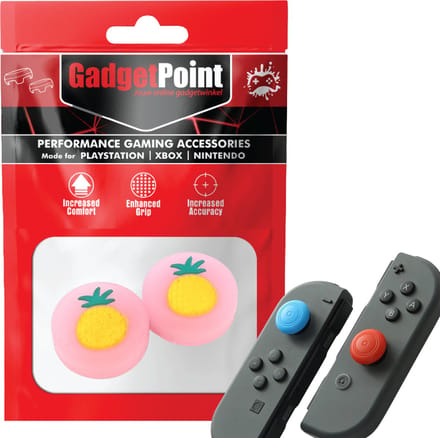 Gadgetpoint - Thumb Grips voor Nintendo Switch Joy-Con Controllers - Gaming Thumbgrips - Performance Anti-Slip Thumbsticks - Bescherming Accessoires - Fruit - Ananas roze