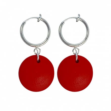 Klem oorbellen Tordis Rood hout 1.5 cm
