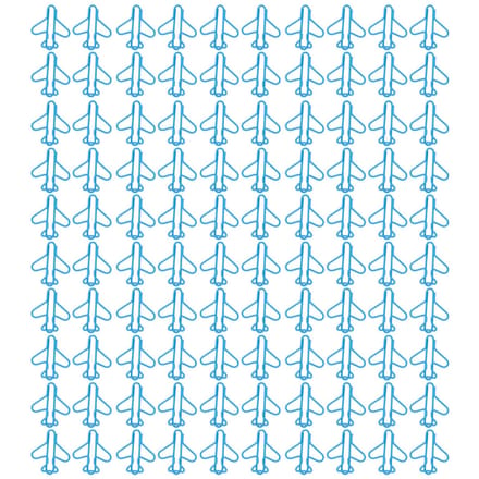 100 Stuks Leuke Paperclips Vliegtuigvorm Ontwerp Bedraad Heldere Kleur Chique Paperclips voor Scrapbook blue