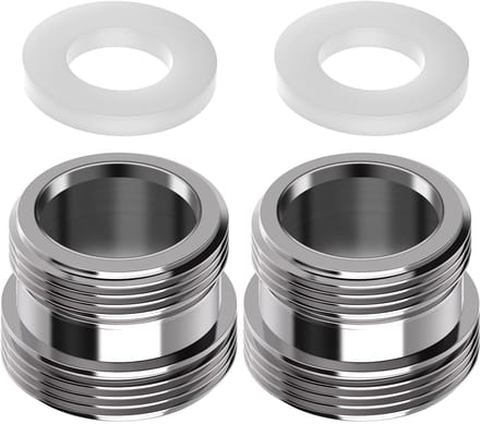 Kraanadapter M22 naar M24 - Wasserbesparing - 2 stuks - Zilver