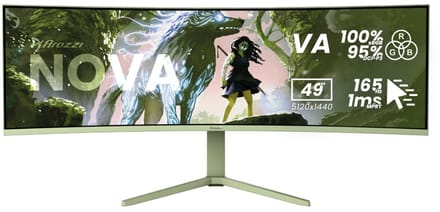 Arozzi Nova 49" Gaming Monitor - Curved - DQHD VA - 165Hz - USB-C - Bosgroen