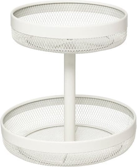 5Five Fruitschaal 2-laags model Double Fruit - metaal - D30 x H31 cm - wit - rond - Fruitschalen