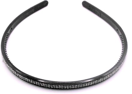 Diadeem smal zwart met strass