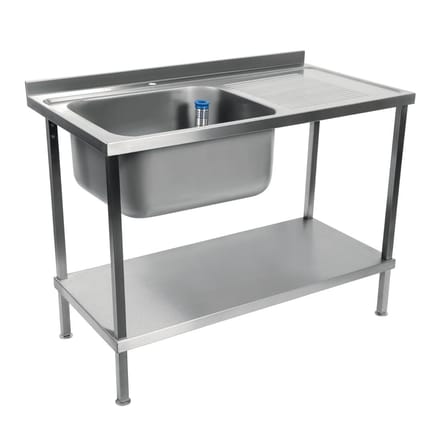 Holmes Enkele Spoelbak Rechterhand Afdruiprek - Holmes DR380 - Horeca & Professioneel - Horeca & Professioneel