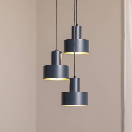 SIGMA Hanglamp Rif 3, antraciet, rond, 3-lamps, Ø 33 cm