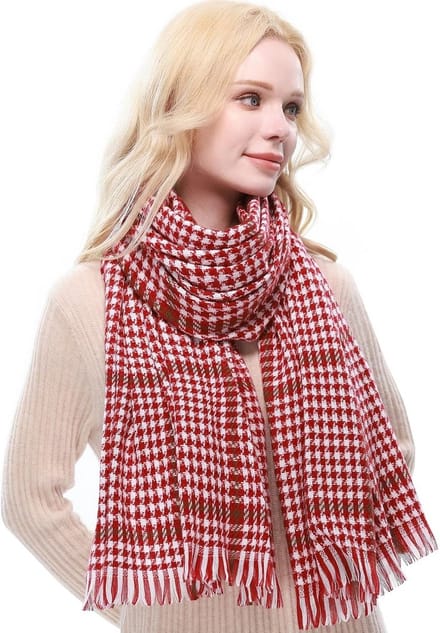 Warme Geruite Wintersjaal Dames 180x70cm Zacht en Comfortabel