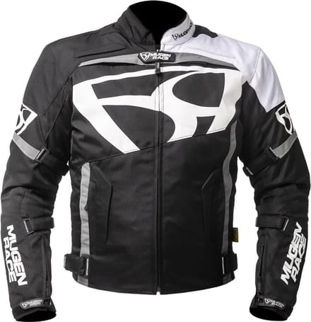 MUGENRACE Aggressore-T Zwart Wit Waterdichte Textieljas - Jas