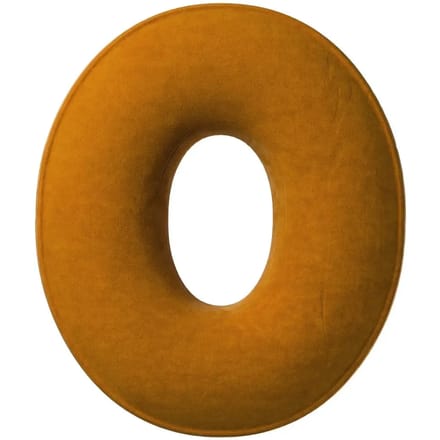 Kussen letter o Yellow Tipi Posh Velvet