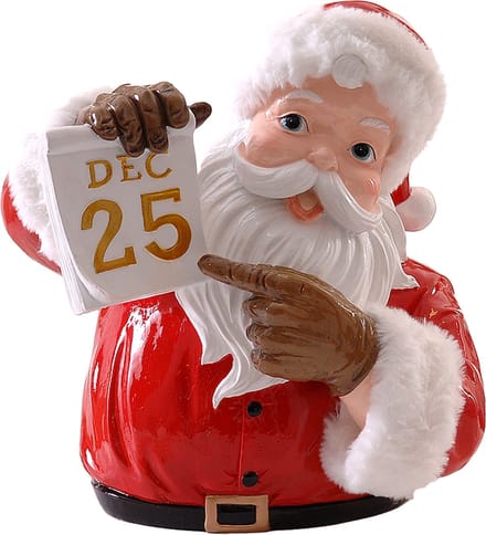 Viv! Christmas Kerstbeeld - Kerstman met Scheurkalender - rood wit - 33cm