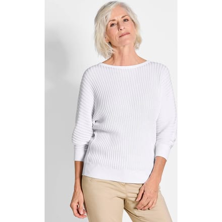 Pullover met vleermuismouwen - wit - Gr. 36/38 van Goldner Fashion