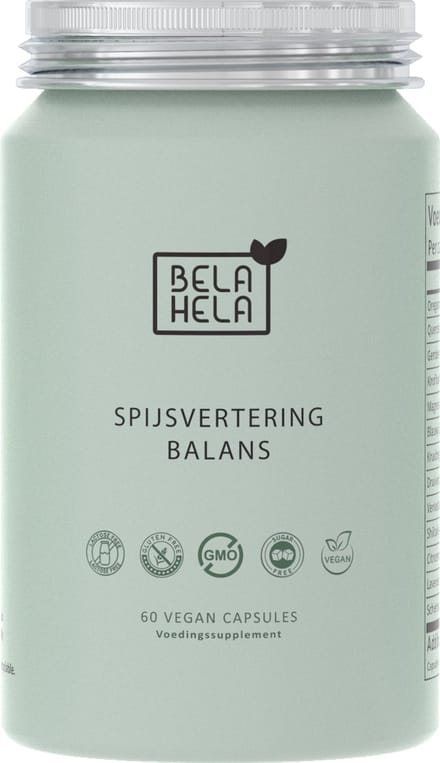 Bela Hela Spijsvertering Balans - 60 vegan capsules - duurzame aluminium verpakking