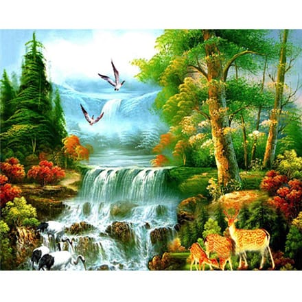 Bricolage 5D diamant mosaïque rivière paysage diamant peinture point de croix ensemble diamant broderie 20X30CM blue