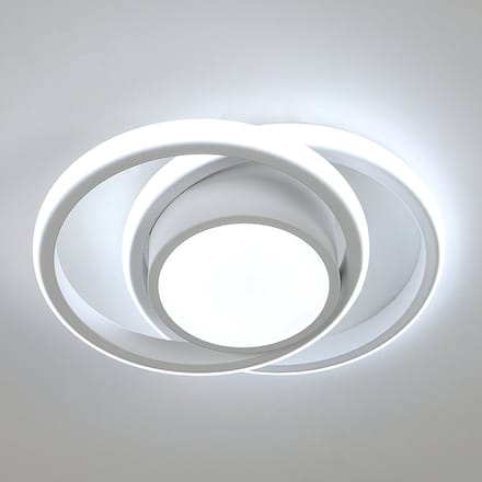 Dubbele cirkelvormige ijzeren LED-plafondlamp - wit, 32W, 6500K wit licht