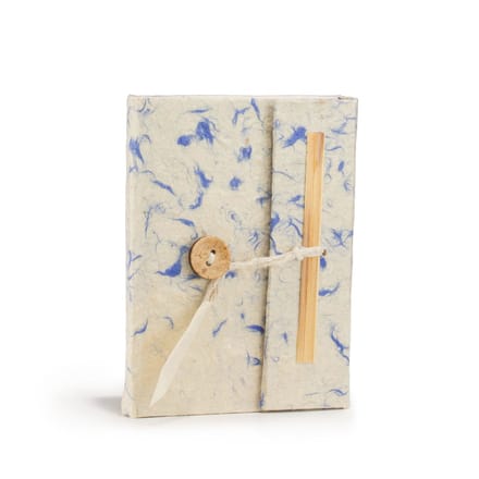 Mini Lokta Mixed Blue Cotton Notebook Lrg (12x8cm) 40 leafs