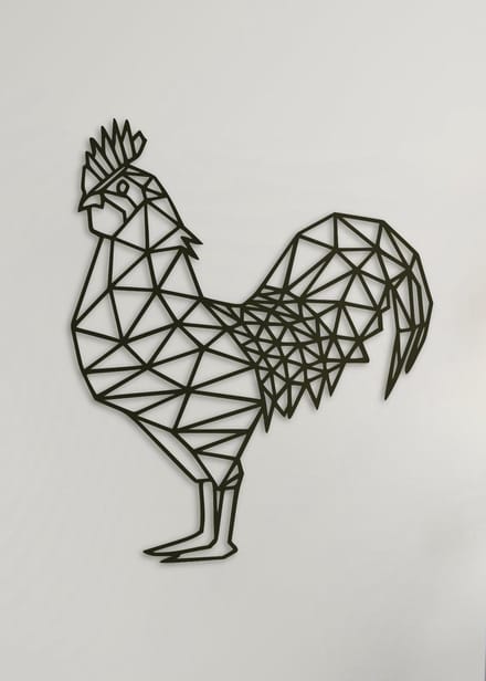 Wanddecoratie Polygon | Haan - L (49x60cm)