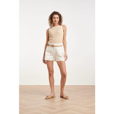 Smashed Lemon Korte broek met riem en hoge taille |