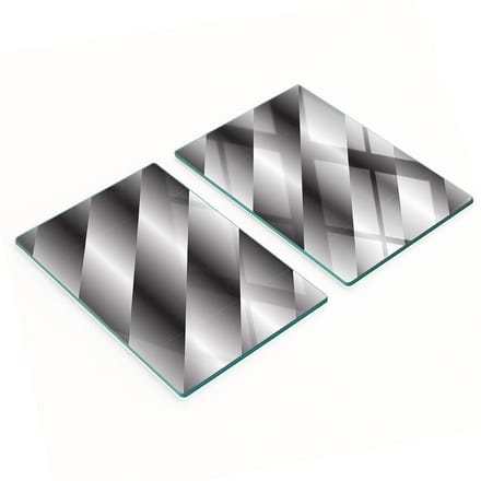 Set van 2 geharde glazen panelen met abstracte strepen, 2x40x52 cm