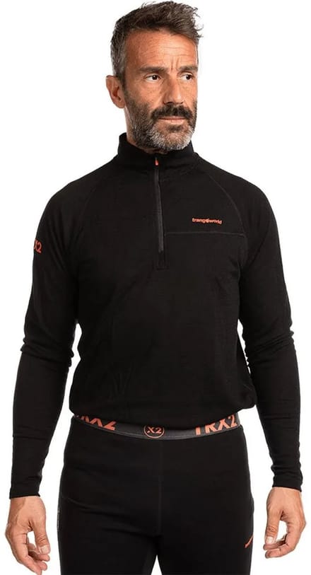 Trangoworld Interior Trx2 Wool Pro Vd Fleece Met Halve Rits Zwart 2XL Man