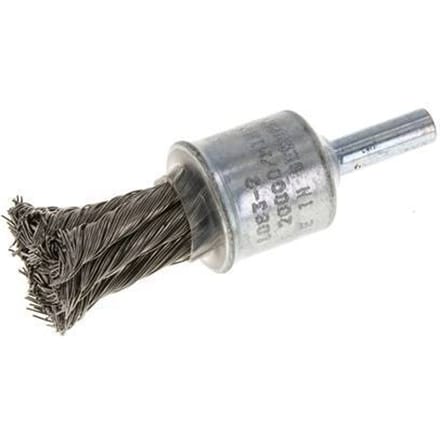 Staaldraad Gegolfde RVS Borstel Met Een Diameter 19 mm/ As 6 mm.