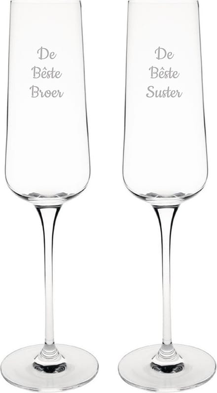 Gegraveerde Champagneglas 27cl De Bêste Broer- De Bêste Suster