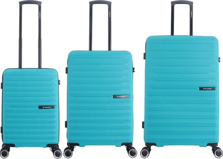 Saxoline – Fiesta | Harde Kofferset / Trolleyset – Small/Medium/Large – Turkoois - Turkoois / Set