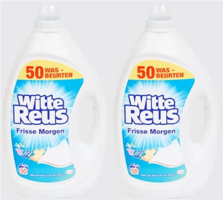 Witte Reus wasmiddel Frisse Morgen 50 wasbeurten x2