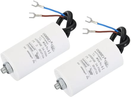 Condensator Motorstart - Startcondensator CBB60 - Motor Laten Starten - Dubbele Kabel - 75x40mm - Zwart