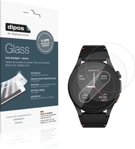 dipos – 2x Matte Pantserfolie geschikt voor Zenwatch Zenara | 9H Screenprotector