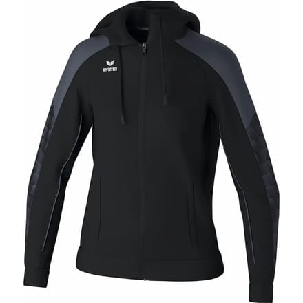 Erima Evo Star Trainingsjack Met Capuchon Dames - Zwart / Grijs | Maat: 42