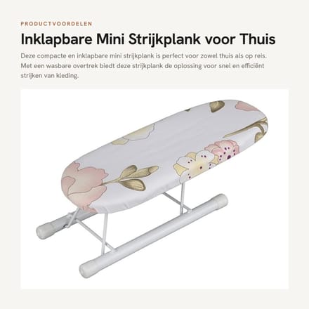 Dailygoods - Inklapbare Mini Strijkplank voor Thuis en Reisgebruik