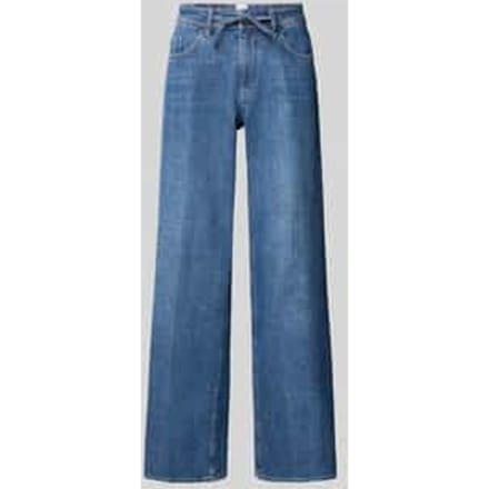 Wide fit jeans met strikceintuur, model 'MORGAN'